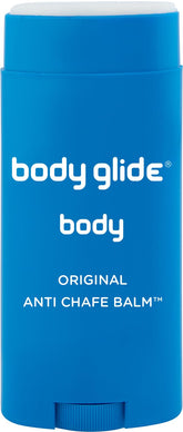 BodyGlide front packaging showing the anti-chafe stick and clear labeling benefit