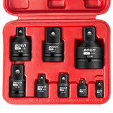 boen front packaging open case showing organized adapters and easy transport benefit