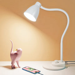 BOHON front view of white desk lamp showing sleek design and even lighting benefit