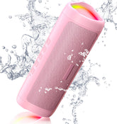 BolaButty front view of pink speaker showing grille and branding, great for parties