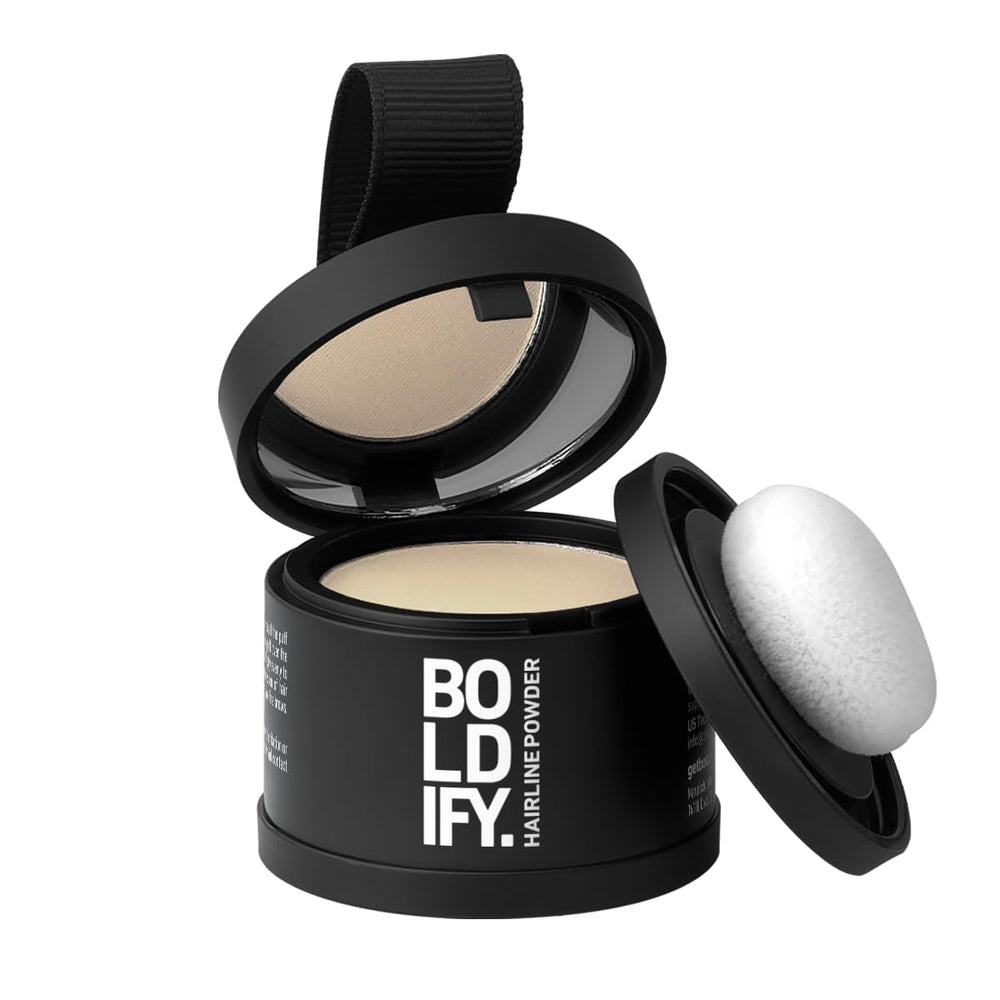 Boldify compact front view showing Light Blonde shade and neat packaging benefit