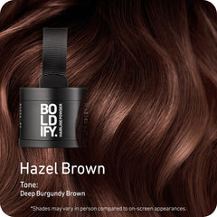 Boldify open compact revealing shade pan for precise root matching benefit