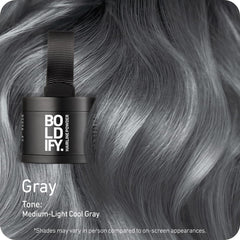 Close-up of Boldify powder texture highlighting blendable finish and natural look