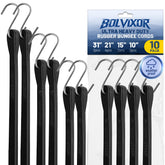 Bolvixor front packaging showing mixed pack of bungee cords for organized use