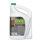 Bona front label on 128 fl oz refill showing product name and unscented benefit