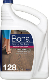 Bona refill front packaging showing 128 fl oz and unscented benefit