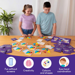 BONNYCO included pattern guide opened to sample shapes for learning support