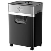 BONSEN front view of shredder showing slim design and feed slot, helps save desk space