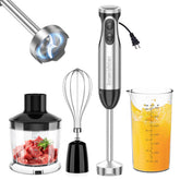 Bonsenkitchen hand blender front view showing controls and accessories for versatile use