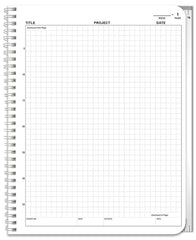 BookFactory open page close-up of 1/4 inch scientific grid for neat data and diagrams