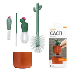 Boon front view of terracotta cactus brush set for tidy cleaning
