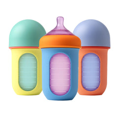 boon color block bottle front packaging showing three 8 oz bottles and benefits