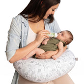 Boppy pillow front packaging showing brand and ergonomic shape benefit