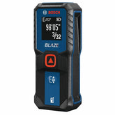 BOSCH GLM100-23 front view showing compact form and display for easy carrying