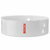 Bosch HBT600 front view showing full 6-inch cup and clean cutting rim for precise holes