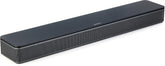 Bose TV Speaker front view showing slim profile and clear controls, improved dialogue clarity