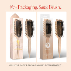 Bounce Curl vegan boar bristles close-up smoothing hair cuticle for neater finish