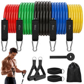 Bourid front packaging showing five resistance bands and handles for versatile workouts