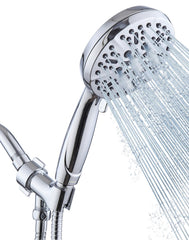 BOWGER showerhead front view showing full-body coverage benefit