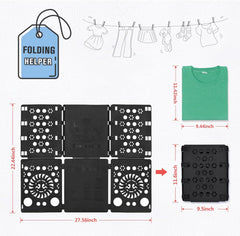 BoxLegend in use folding a t-shirt quickly for faster laundry routines