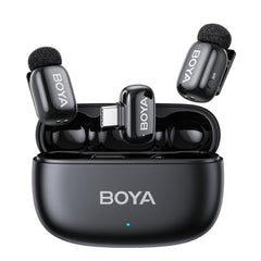 BOYA mini 2 front view showing compact mic and clip benefit clarity