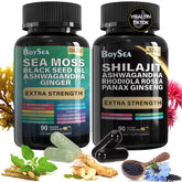 Boysea bundle front packaging showing both supplement bottles and benefits