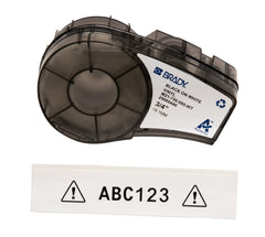 Brady front packaging showing cartridge and product label for quick identification