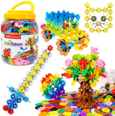 Brain Flakes clear jar front showing colorful discs and yellow cap benefit easy storage
