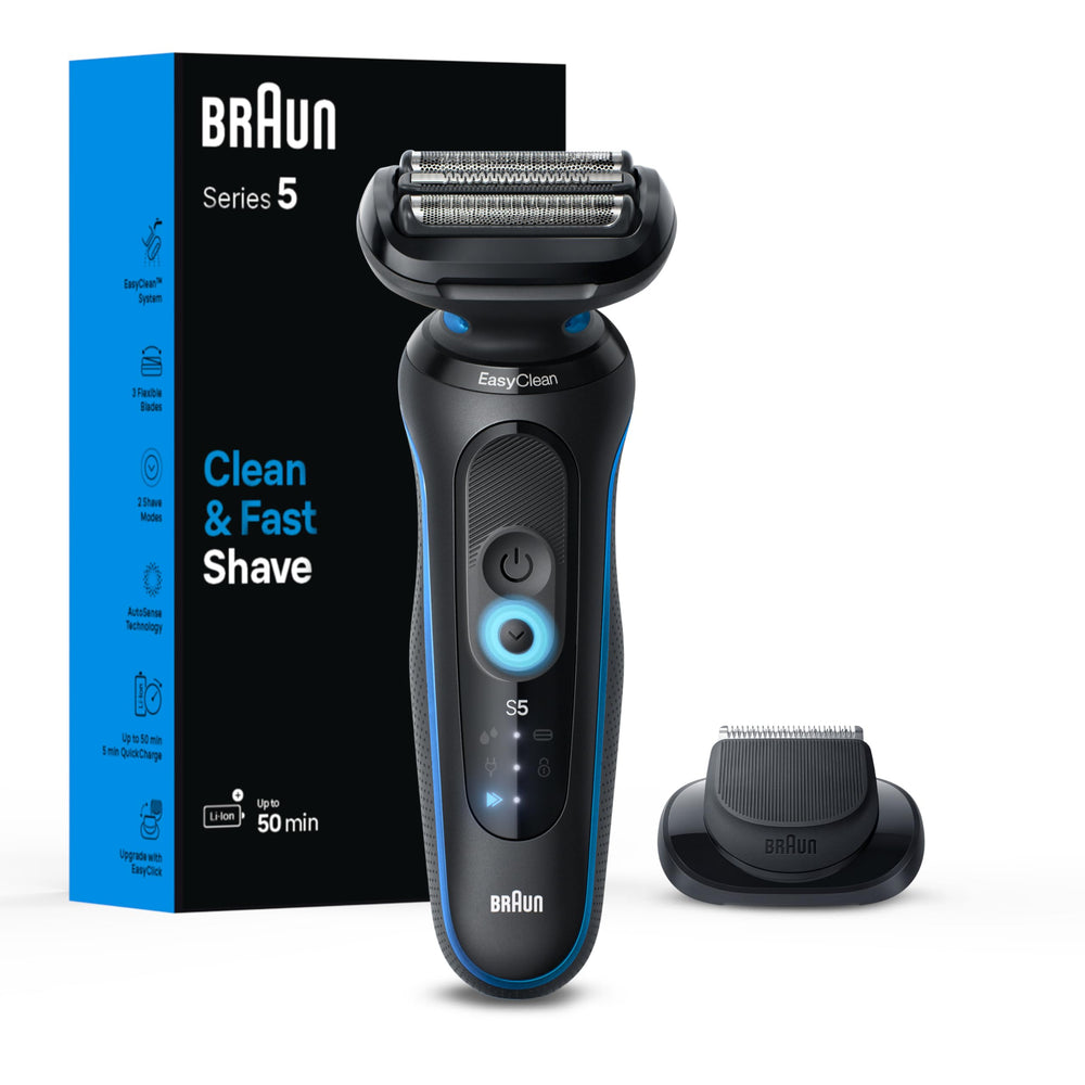 Braun Series 5 front view showing ergonomic body and quick handling benefit