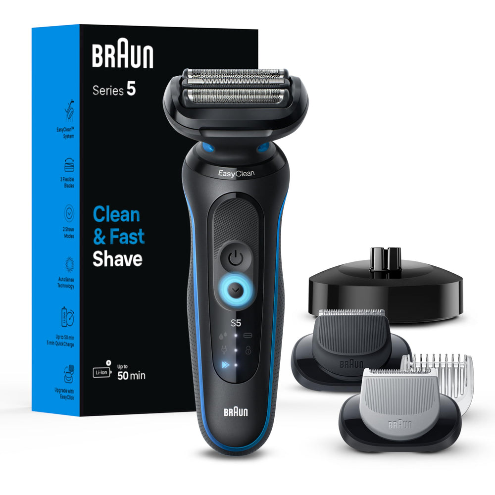 Braun Series 5 front view showing ergonomic shape and quick handling benefit
