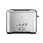 Breville toaster front view showing brushed stainless design and compact fit