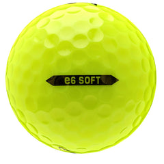 Bridgestone e6 Soft Yellow core close-up highlighting soft feel and longer distance performance