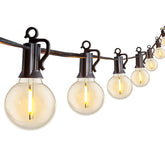 Brightown front view of packaged 29FT string lights showing product and plug benefit