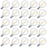 Brightown front view of G40 bulb showing warm shape and energy saving