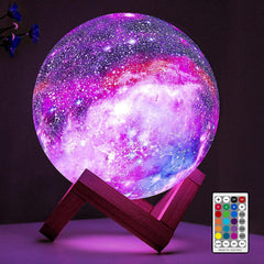 BRIGHTWORLD moon lamp front view showing glow and color benefits