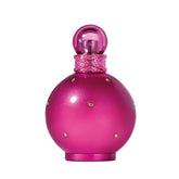 Britney Spears bottle front view showing playful magenta design and collectible charm