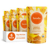 Brodo front packaging showing turmeric and ginger for quick identification and warmth