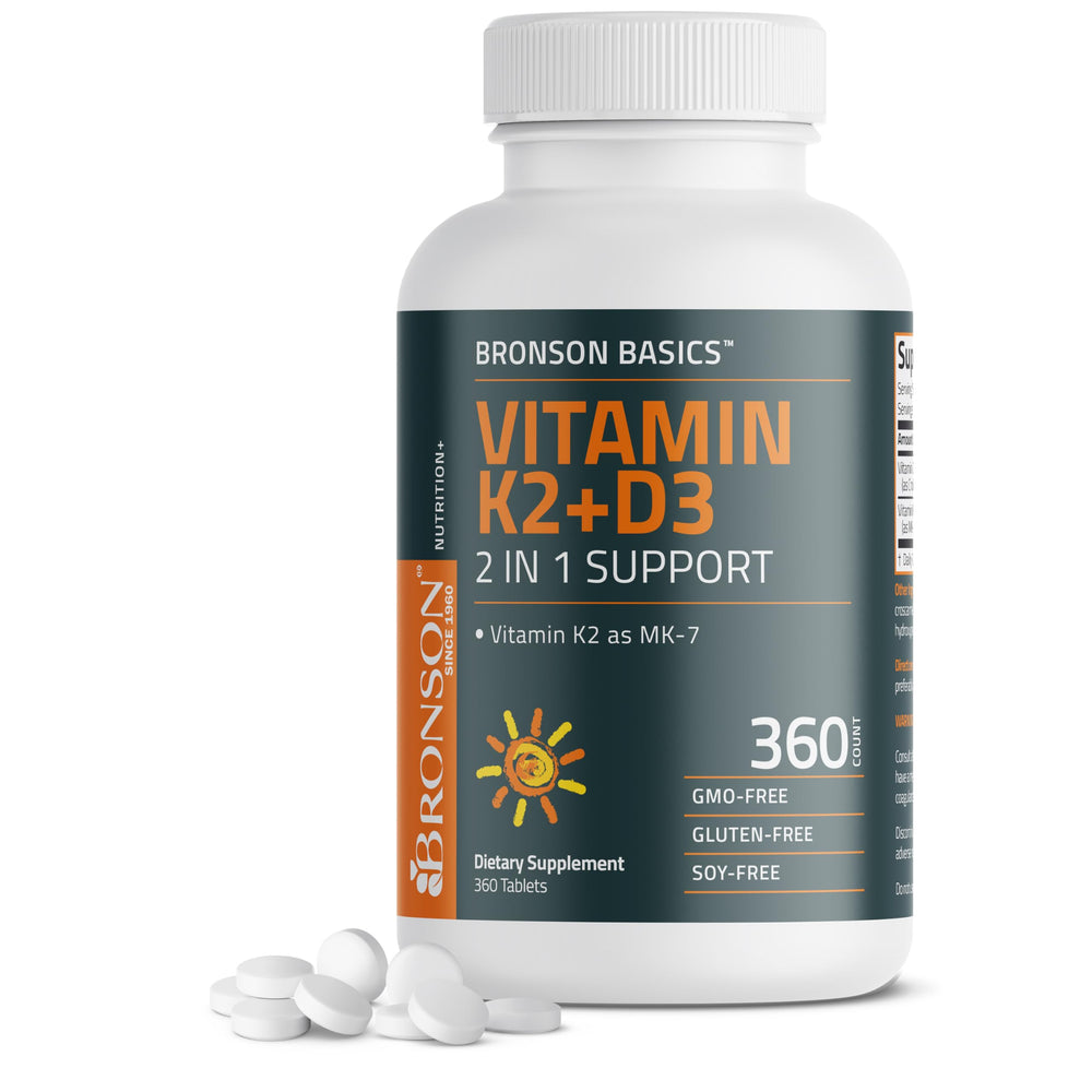 Bronson front packaging showing 360-tablet bottle and one-year supply benefit