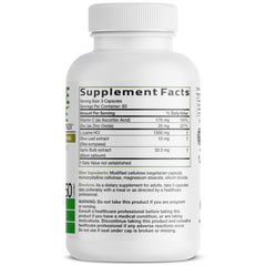 Bronson capsules spilling from open bottle, illustrating easy daily dosing and capsule form