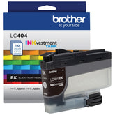 Brother LC404BK front packaging showing product and clear benefit