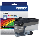 Brother LC406BK front packaging showing product and compatibility benefits