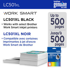 Brother close-up of cartridge label and nozzle showing quality manufacturing