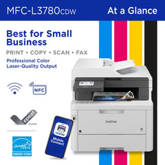 Brother MFC-L3780CDW touchscreen close-up for fast setup and easier job control