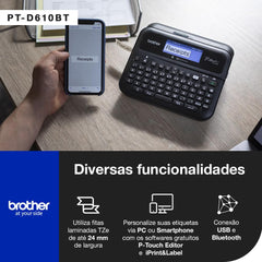 Brother PT-D610BT barcode label sample showcasing high-resolution barcode clarity