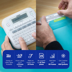 Brother PTD220 keyboard and 15-character display for fast typing and previewing