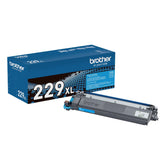 Brother TN229XLC front packaging showing model and cyan label for easy identification
