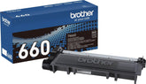 Brother TN660 front packaging showing cartridge and branding for reliable prints