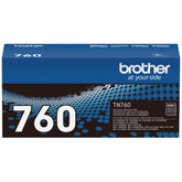 Brother TN760 front packaging showing model and yield, ensures correct purchase