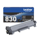 Brother TN830 front packaging shows genuine cartridge and benefit of reliable compatibility