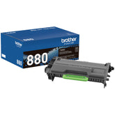 Brother TN880 front packaging showing genuine cartridge and compatibility benefits